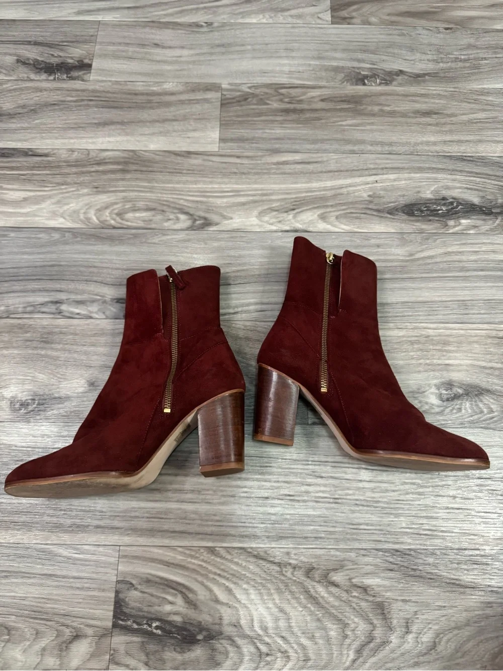 Free People Breakers Suede Blocked Heel Ankle Booties Size 7.5